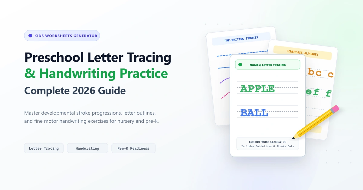 Preschool Letter Tracing and Handwriting Worksheets: 2026 Guide