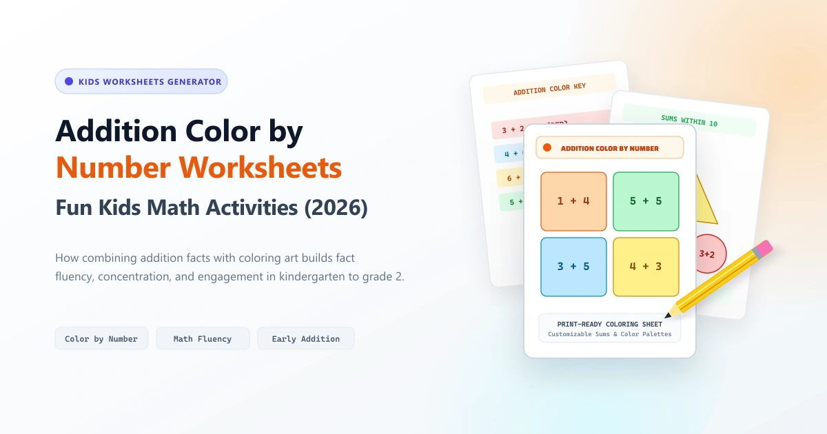 Addition Color by Number Worksheets: Fun Math Activities for Kids (2026)