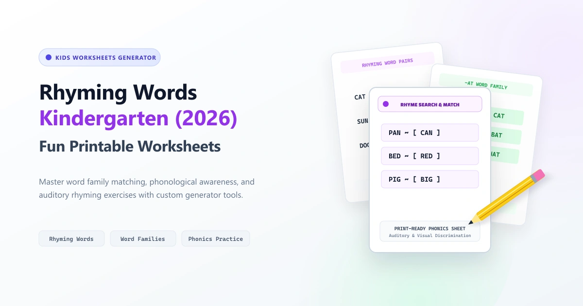 Rhyming Words Kindergarten: Fun Printable Worksheets & Activities (2026)