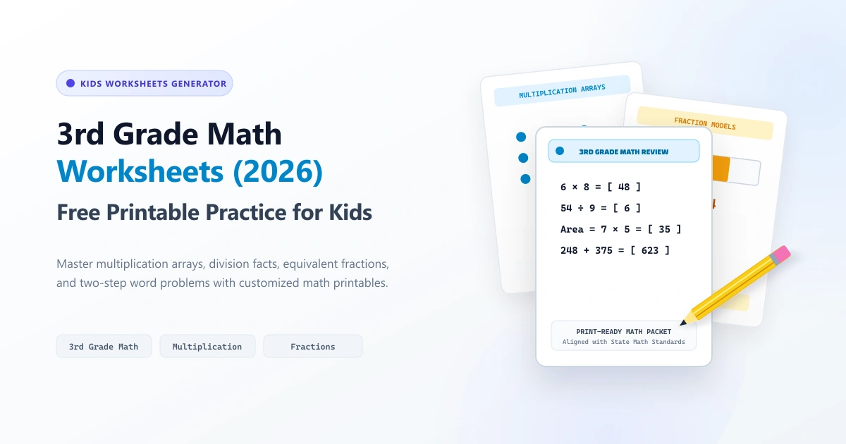 3rd Grade Math Worksheets: Free Printable Practice for Kids (2026 Guide)