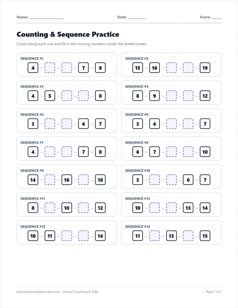 Animal Counting & Sequences