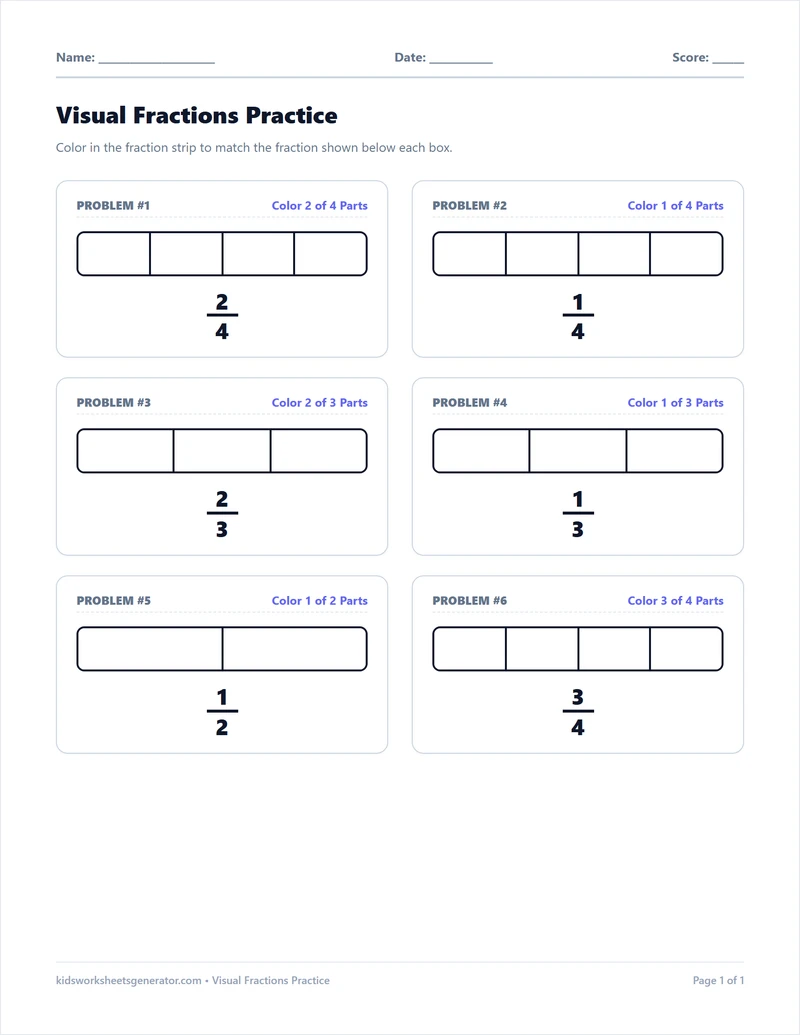Visual Fractions Practice
